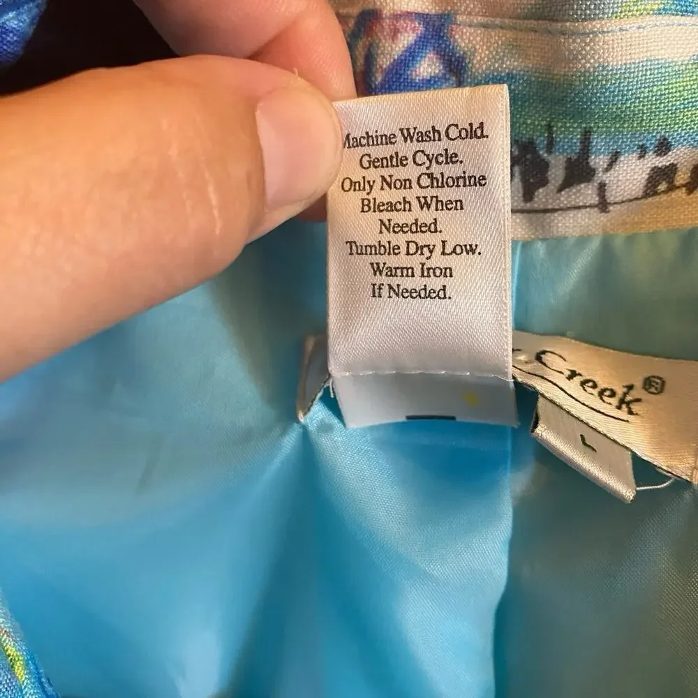 Coldwater Creek, Size Large, Colorful Paris Print Blazer, Linen Blend, Artsy - Picture 15 of 16